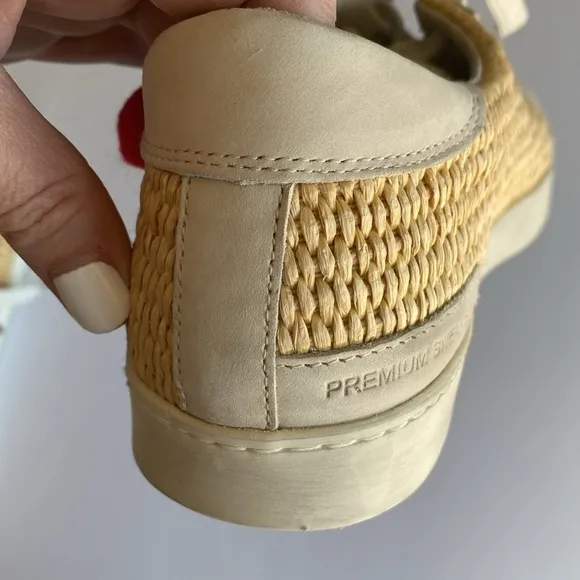 Date sneakers Pom Pom wicker shoes women’s 8 euro 39 white tan