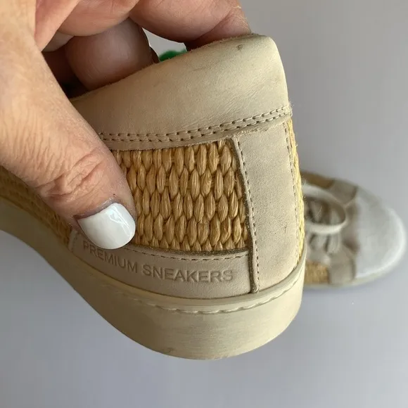 Date sneakers Pom Pom wicker shoes women’s 8 euro 39 white tan