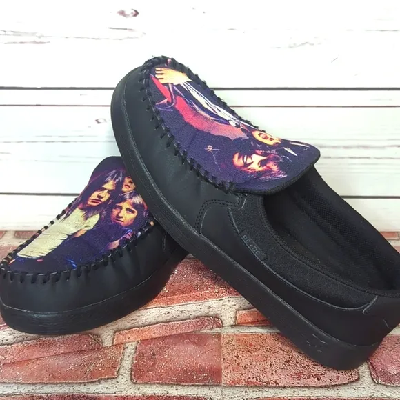 DC Men's Villain 2 Skate Shoes Moccasin AC/DC Shoes Slip Ons Rock and Roll 8.5