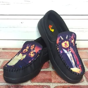 DC Men's Villain 2 Skate Shoes Moccasin AC/DC Shoes Slip Ons Rock and Roll 8.5