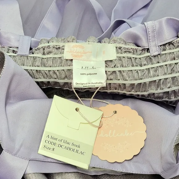Dollcake A Hint of Lilac Frock Purple Tulle Party Dress Girls Sz 8 NWT *Flaws*