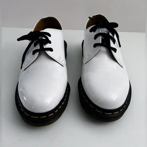 Dr. Martens 1461 Patent White Leather Lamper Oxfords Shoes 26754 Women 7 Mens 6