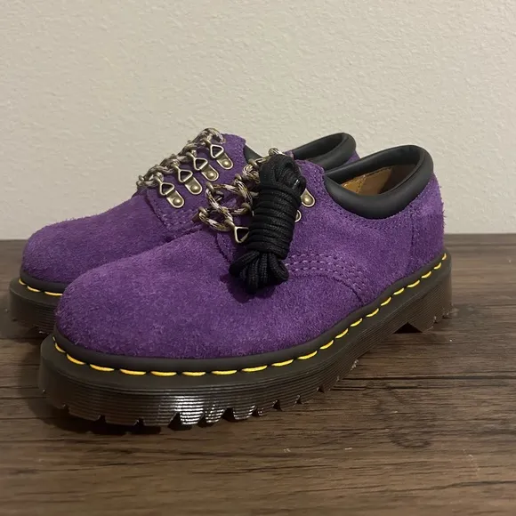 Dr. Martens 8053 BEN SUEDE SHOES RICH PURPLE DISTRESSED 5 EYE WOMENS SIZE 5 NEW