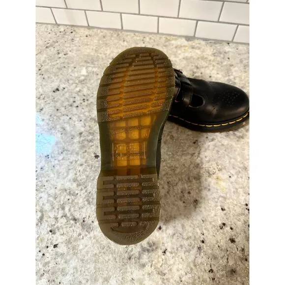 Dr. Martens Black Leather 8065 Double Buckle Mary Jane Womens Shoes Size US 8