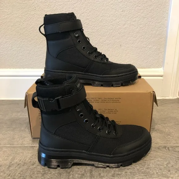 Dr Martens Combs Tech 8 Tie Utility Boots Black Shoes Men’s and Women’s Sizes