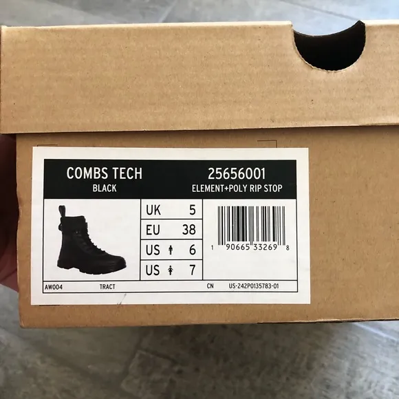 Dr Martens Combs Tech 8 Tie Utility Boots Black Shoes Men’s and Women’s Sizes