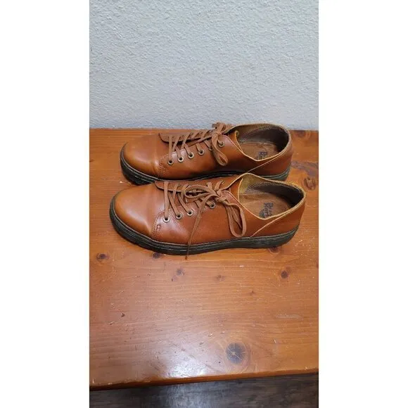 DR. MARTENS DANTE 6 EYE RAW BROWN OXFORD LEATHER UNISEX CHUNKY SHOES SIZE M10 W