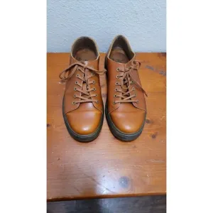 DR. MARTENS DANTE 6 EYE RAW BROWN OXFORD LEATHER UNISEX CHUNKY SHOES SIZE M10 W