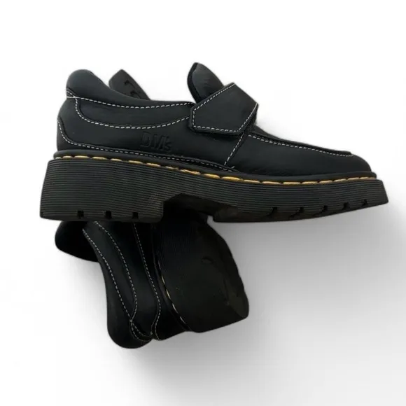 Dr martens vintage 9380 black leather monk strap loafer shoes