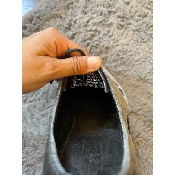 Dr Martens Women’s 1461 Brocade Grey Velvet Oxford Shoes size 9