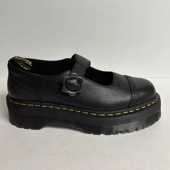 Dr. Martens Women’s Addina Flower Platform Leather Shoes, Size US 11M, UK 9