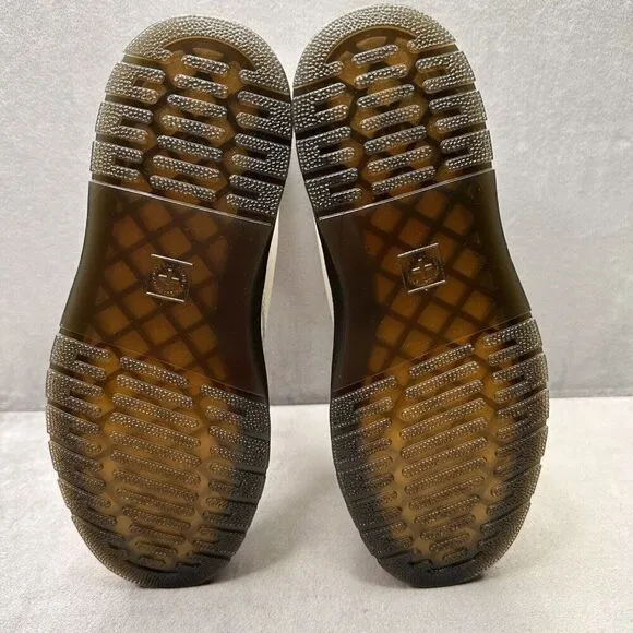 Dr. Martens Zavala Womens Size 7 Combat Boots White Smooth Leather Lamper NEW