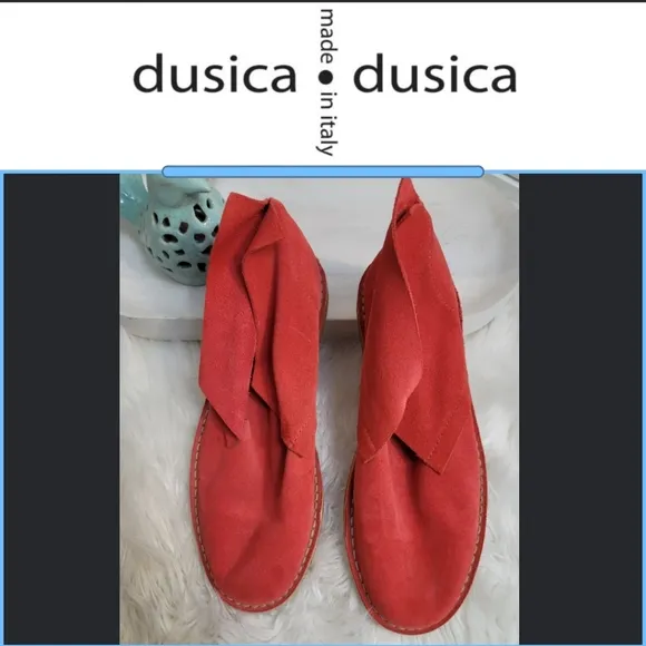 DUSICA•DUSICA ITALIAN SHOES HANDMADE LEATHER SUEDE IN BURNT ORANGE MENS …