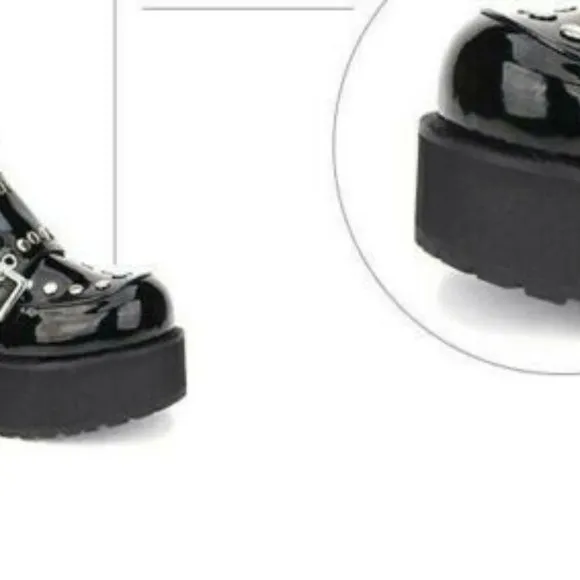 Dynamite! Patent LEATHER Metal Stud PLATFORM Shoes