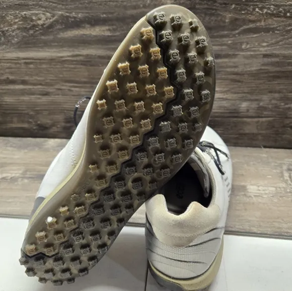 ECCO Biom Hybrid 2 White Yak Leather HydroMax Spikeless Golf Shoes Men’s Size 13