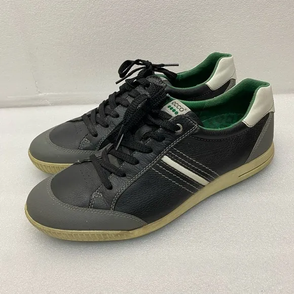 ECCO HYDROMAX Golf Gray Black Leather Lace Up Athletic Shoes Men’s 46 US 12/12.5
