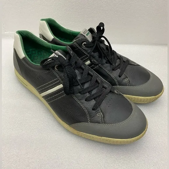 ECCO HYDROMAX Golf Gray Black Leather Lace Up Athletic Shoes Men’s 46 US 12/12.5