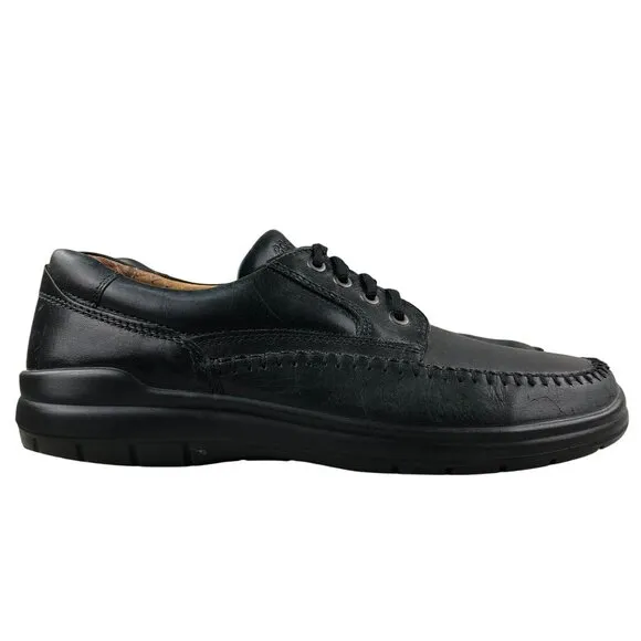 Ecco Men's Size 44 (10/10.5) Seawalker Black Leather Arch Support Oxford Shoes