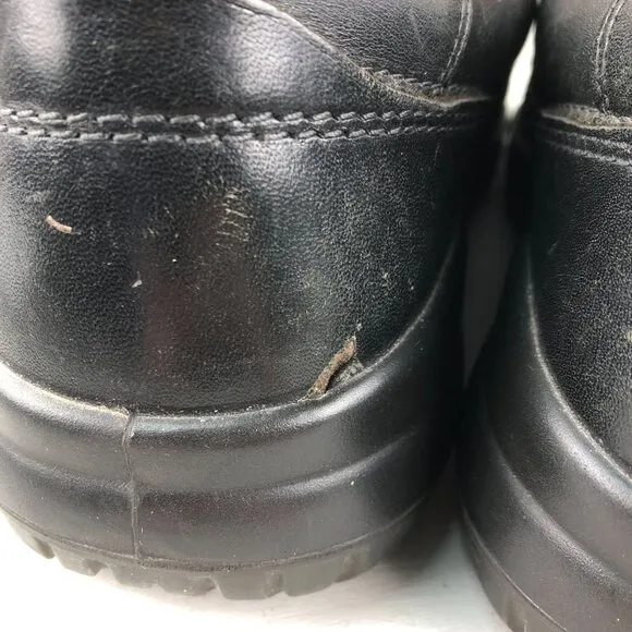 Ecco Men's Size 44 (10/10.5) Seawalker Black Leather Arch Support Oxford Shoes