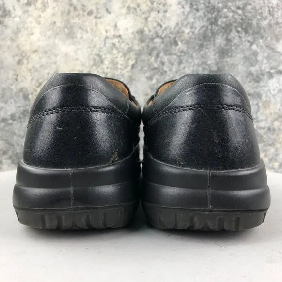 Ecco Men's Size 44 (10/10.5) Seawalker Black Leather Arch Support Oxford Shoes