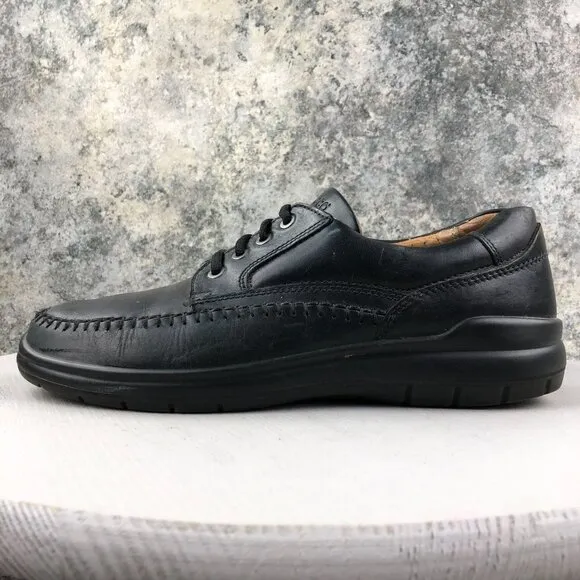 Ecco Men's Size 44 (10/10.5) Seawalker Black Leather Arch Support Oxford Shoes