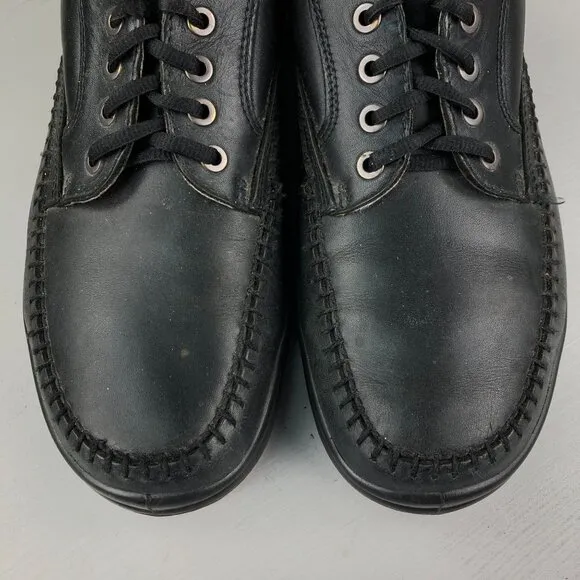 Ecco Men's Size 44 (10/10.5) Seawalker Black Leather Arch Support Oxford Shoes