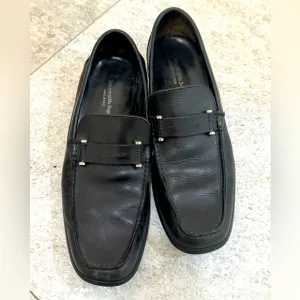 ERMENEGILDO ZEGNA BLACK LEATHER MENS SHOES SIXE 9D