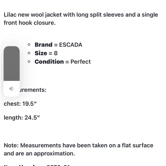 ESCADA Lilac Virgin Wool Jacket