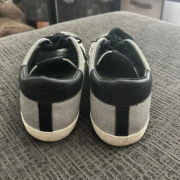 EUC WOMEN’S GOLDEN GOOSE DE SUPERSTAR SHOES SILVER BLACK SIZE 38 EU