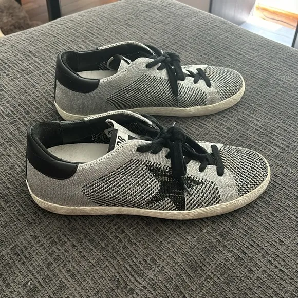 EUC WOMEN’S GOLDEN GOOSE DE SUPERSTAR SHOES SILVER BLACK SIZE 38 EU