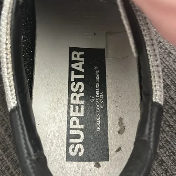 EUC WOMEN’S GOLDEN GOOSE DE SUPERSTAR SHOES SILVER BLACK SIZE 38 EU
