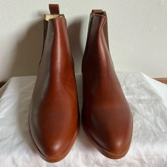 Eva Chelsea Brown Leather Boot by Nisolo Women’s Size 9.5 Stacked Heel NWOB