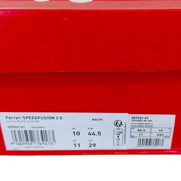 Ferrari Speed 2.0 Fusion Sneakers Shoes Men’s Size 11 US NWB Black-asphalt