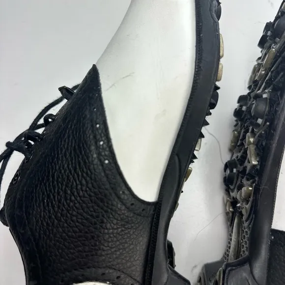 FootJoy Black &amp;White Etonic Gore-Tex Difference 2000 Leather Mens Golf Shoes 10