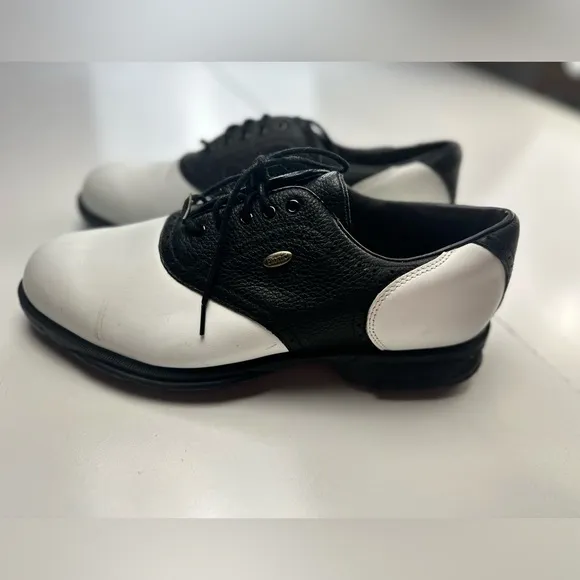 FootJoy Black &amp;White Etonic Gore-Tex Difference 2000 Leather Mens Golf Shoes 10