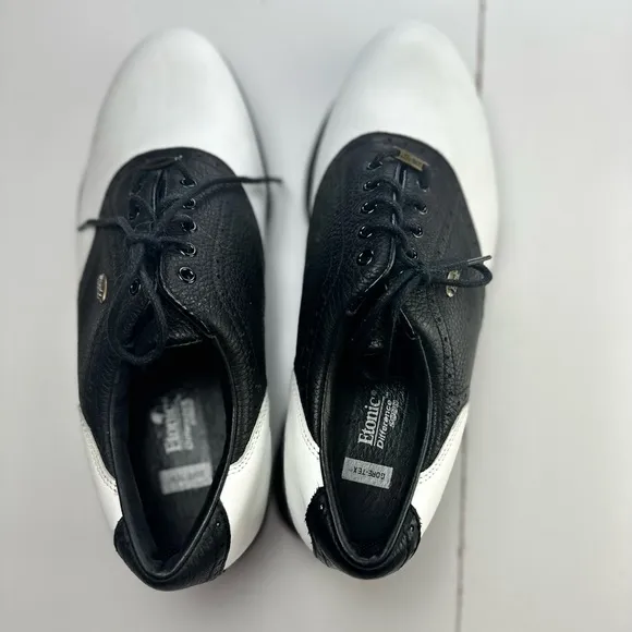 FootJoy Black &amp;White Etonic Gore-Tex Difference 2000 Leather Mens Golf Shoes 10