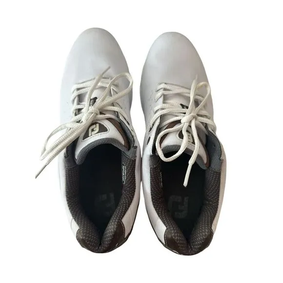 FootJoy FJ Arc SL Men's Size 10 Spike less‎ White Brown Golf Shoes Athleisure