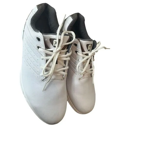FootJoy FJ Arc SL Men's Size 10 Spike less‎ White Brown Golf Shoes Athleisure