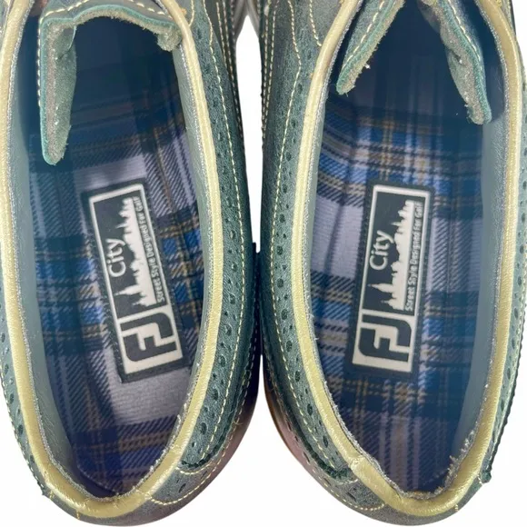 FootJoy | Men's 10M | Gray &amp; Tan City Golf‎ Leather Oxford Wingtip Shoes