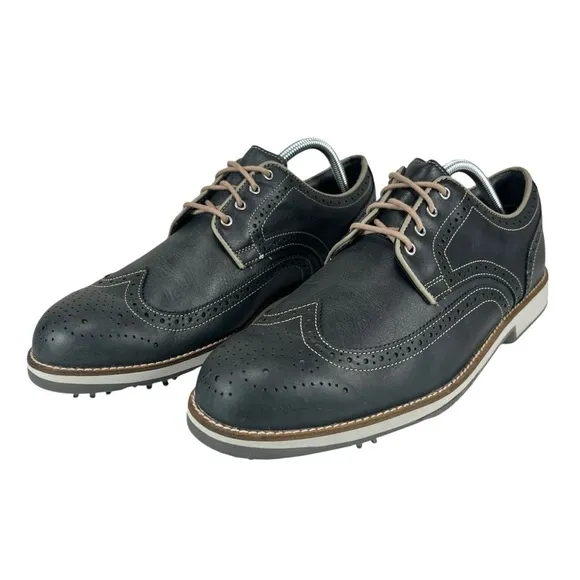 FootJoy | Men's 10M | Gray &amp; Tan City Golf‎ Leather Oxford Wingtip Shoes