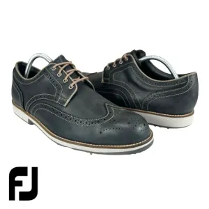 FootJoy | Men's 10M | Gray &amp; Tan City Golf‎ Leather Oxford Wingtip Shoes