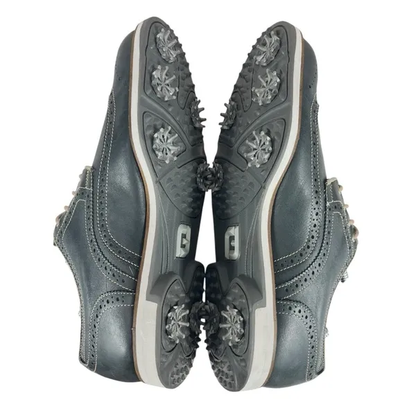 FootJoy | Men's 10M | Gray &amp; Tan City Golf‎ Leather Oxford Wingtip Shoes