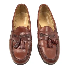 FootJoy Men’s 11.5 C Hand Sewn Brown Tassel Breaded Leather Loafer Shoes Moccasi