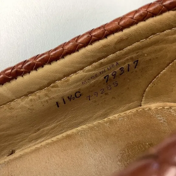 FootJoy Men’s 11.5 C Hand Sewn Brown Tassel Breaded Leather Loafer Shoes Moccasi
