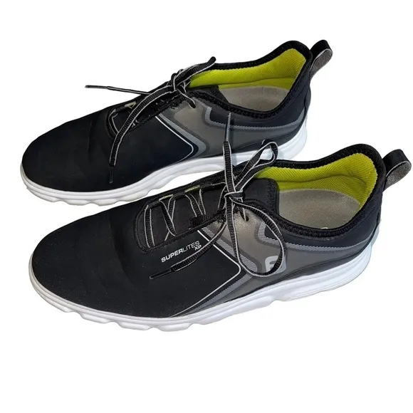 FootJoy Superlites XP Mens 9.5 Grey Lime Lightweight Spikeless Golf Shoes 58075
