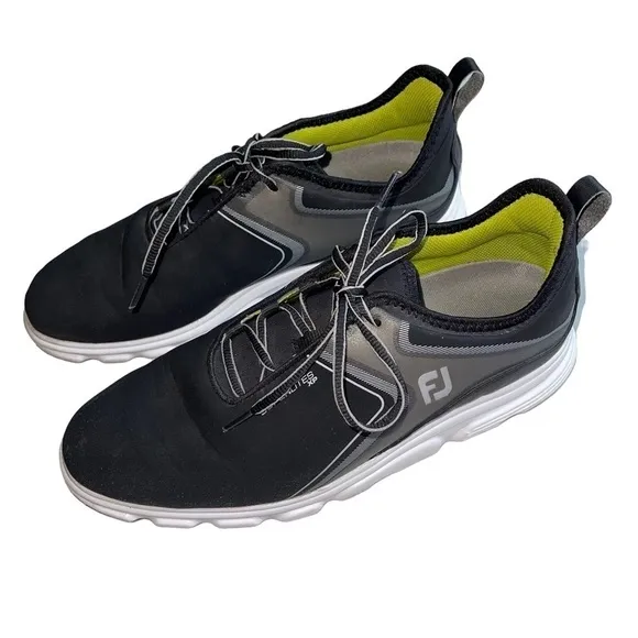 FootJoy Superlites XP Mens 9.5 Grey Lime Lightweight Spikeless Golf Shoes 58075