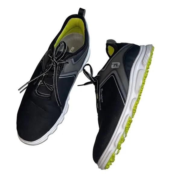 FootJoy Superlites XP Mens 9.5 Grey Lime Lightweight Spikeless Golf Shoes 58075