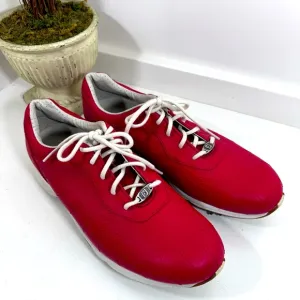 FootJoy Women’s Leather EmBody Golf Shoes Spikes Red Excellent Lace Size 8
