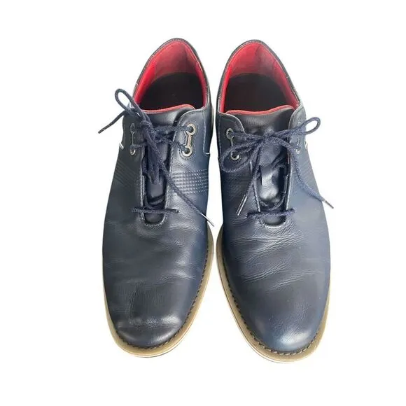 Footjoy Men’s Golf Shoes Blue Leather Versatrax Spikeless 10.5