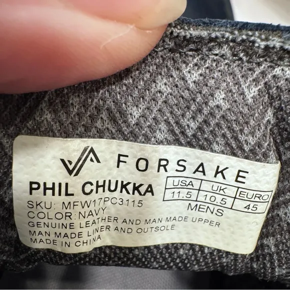 Forsake Phil Chukka Navy Blue Leather Men's Shoes / Sneakers Size 11.5
